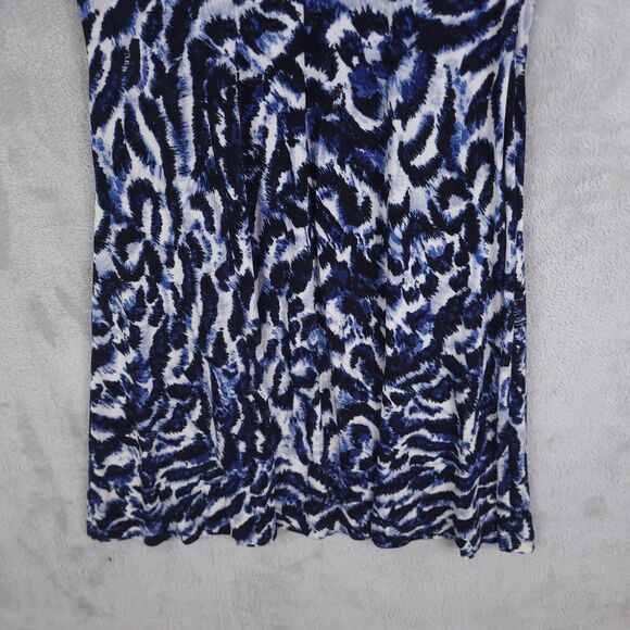 Chicos Travellers Midi Dress Faux Wrap Sz 2/L Geometric Print 3/4 Sleeve Stretch - Picture 8 of 11